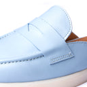 Sabot Donna in Camoscio Azzurro Polvere con Suola Crema