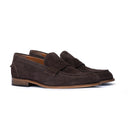 Penny Loafer Uomo in Camoscio Marrone Scuro