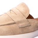 Sabot Donna in Camoscio Beige – Suola Bianca