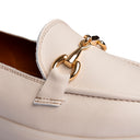 Mocassino Donna in Vera Pelle Avorio con Catena Dorata