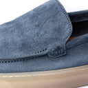 Slip-on Uomo in Camoscio Jeans – Suola Beige