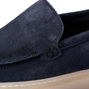 Slip-on Uomo in Camoscio Blu Navy – Suola Beige