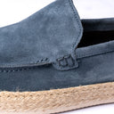 Mocassino Uomo in Camoscio Azzurro – Suola in Corda Naturale