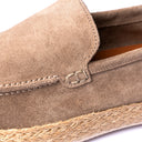 Mocassino Uomo in Camoscio Beige – Suola in Corda Naturale