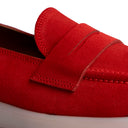 Mocassino Donna College in Camoscio Rosso con Mascherina