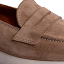 Mocassino Donna College in Camoscio Tortora con Mascherina