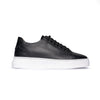 Sneakers Uomo in Vera pelle nera – Suola bianca