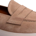 Mocassino Donna College in Camoscio Beige con Mascherina