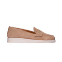Mocassino Donna College in Camoscio Beige con Mascherina