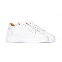 Sneakers Uomo in Vera Pelle Bianca con Suola Platform