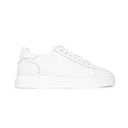 Sneakers Uomo in Vera Pelle Bianca con Suola Platform