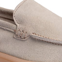 Mocassino Donna in Camoscio Beige Chiaro con Suola a Contrasto