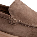 Mocassino Donna in Camoscio Talpa con Suola a Contrasto