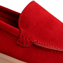 Mocassino Donna in Camoscio Rosso con Suola a Contrasto