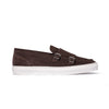 Monk Strap Uomo in Camoscio Marrone Scuro con Suola Bianca