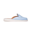 Sabot Donna in Camoscio Azzurro Polvere con Suola Crema