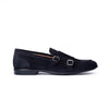 Monk Strap Uomo in Camoscio Blu con Suola in Gomma