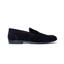 Mocassino Uomo in Camoscio Blu con Suola in Gomma