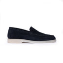 Mocassino Uomo in Camoscio Blu con Suola Trasparente