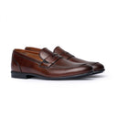 Mocassino Penny Uomo in Vera Pelle Marrone Scuro