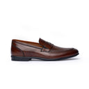 Mocassino Penny Uomo in Vera Pelle Marrone Scuro