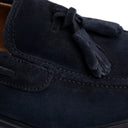 Mocassino Uomo in Camoscio Blu Scuro con Nappine