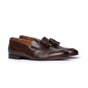 Mocassino Uomo in Vera Pelle Marrone con Nappine