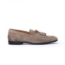 Mocassino Uomo in Camoscio Beige con Nappine