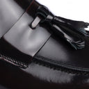 Mocassino Uomo in Vera Pelle Spazzolata Bordeaux con Nappine