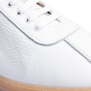 Sneakers Uomo in Vera Pelle Bianca con Suola Caramello