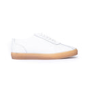 Sneakers Uomo in Vera Pelle Bianca con Suola Caramello