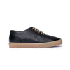 Sneakers Uomo in Vera Pelle Nera con Suola Caramello