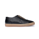 Sneakers Uomo in Vera Pelle Nera con Suola Caramello