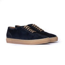 Sneakers Uomo in Camoscio Blu Notte con Suola Caramello