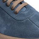 Sneakers Uomo in Camoscio Azzurro Polvere con Suola Caramello