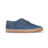 Sneakers Uomo in Camoscio Azzurro Polvere con Suola Caramello