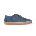 Sneakers Uomo in Camoscio Azzurro Polvere con Suola Caramello