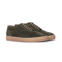 Sneakers Uomo in Camoscio Verde Oliva con Suola Caramello