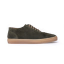 Sneakers Uomo in Camoscio Verde Oliva con Suola Caramello