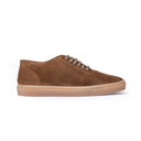 Sneakers Uomo in Camoscio Marrone Tabacco con Suola Caramello